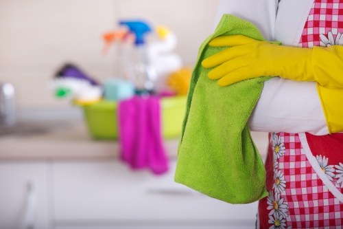 Cleaning technician preparing a carpet care service