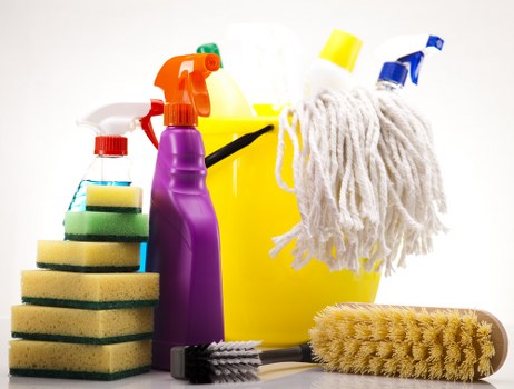 Professional carpet cleaning equipment prepared and checked for safe operation